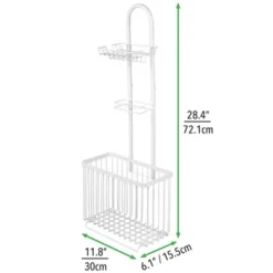 MDesign Metal Free Standing Toilet Paper Stand/Dispenser, Holds Tablet -Home Storage Store GUEST 005d260d d861 4bf6 afbd ad32c35eab61