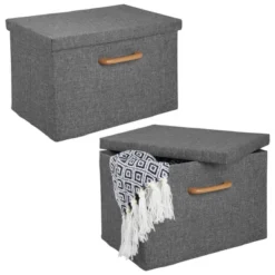 MDesign Soft Textured Fabric Home Storage Organizer Box, 2 Pack 17 MDesign Soft Textured Fabric Home Storage Organizer Box, 2 Pack -Home Storage Store GUEST 006c375f 8472 471b 8715 b9df0647f35d