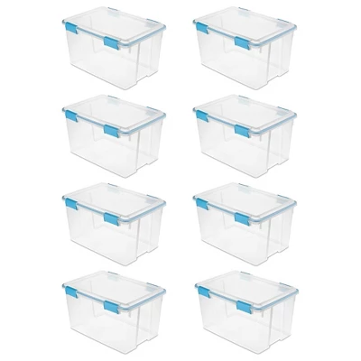 Sterilite 54 Quart Clear Plastic Stackable Storage Container Box Bin With Air Tight Gasket Seal Latching Lid Long Term Organizing Solution 8 Sterilite 54 Quart Clear Plastic Stackable Storage Container Box Bin With Air Tight Gasket Seal Latching Lid Long Term Organizing Solution - Image 8