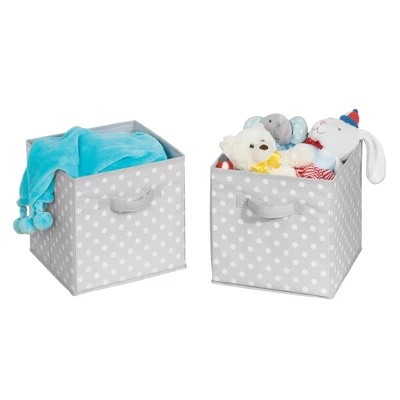 MDesign Fabric Closet Organizer Cube Bin - Textured Print, Small 5 MDesign Fabric Closet Organizer Cube Bin - Textured Print, Small - Image 5