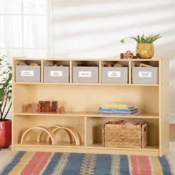 Guidecraft EdQ Shelves And 5 Bin Storage Unit - 30"