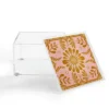 Sewzinski Boho Florals Yellow White Pink 4" X 4" Acrylic Box - Deny Designs