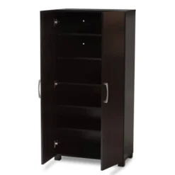 Marine Wenge Finished 2 Door Wood Entryway Shoe Storage Cabinet Brown - Baxton Studio -Home Storage Store GUEST 064105e3 867a 4335 8112 cdbbafdbbe98