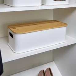 Large Handled Bin With Bamboo Lid Coconut - IDESIGN -Home Storage Store GUEST 07b45f04 4f89 41db 8e55 f7e7fde4dac7