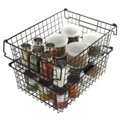 Set Of 2 Storage Bins - Basket Set For Toy, Kitchen, Closet, And Bathroom Storage - Large Shelf Organizers With Handles By Home-Complete (Black) 19 Set Of 2 Storage Bins - Basket Set For Toy, Kitchen, Closet, And Bathroom Storage - Large Shelf Organizers With Handles By Home-Complete (Black) -Home Storage Store GUEST 0851b9cc e3cf 4bd5 81e6 cb12e3ec342d