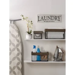 Design Imports Set Of 6 Antique Silver Finish Farm House Baskets -Home Storage Store GUEST 0b2b60d4 e64d 45f0 b74b 2d678f6b177d