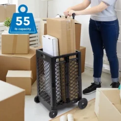 Mount-It! Heavy-Lifting Rolling Mesh Utility Cart | 55 Lbs. Weight Capacity | Black | Perfect For Use At Home, Office, Business, Travel & Shopping -Home Storage Store GUEST 0bb51ec5 8e28 4a7a b4da fc9760321b60