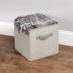 MDesign Fabric Closet Organizer Cube Bin - Textured Print, Small 15 MDesign Fabric Closet Organizer Cube Bin - Textured Print, Small -Home Storage Store GUEST 0c00c690 cd4b 4227 bad4 c5cd5d88e3d3