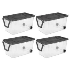Sterilite 160 Quart Latching Stackable Bedroom Closet Playroom Wheeled Storage Box Container Bin With Gray Lid And Clear Sides 13 Sterilite 160 Quart Latching Stackable Bedroom Closet Playroom Wheeled Storage Box Container Bin With Gray Lid And Clear Sides -Home Storage Store GUEST 0c4da416 e66f 4df4 96aa a3acc7ca56d1