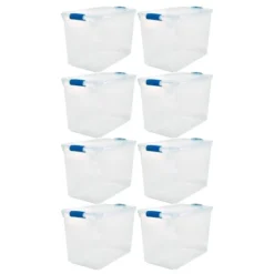 Homz Heavy Duty Modular Stackable Storage Tote Containers With Latching Lids -Home Storage Store GUEST 0d21f8ad 58f8 4bc3 9099 5ab89edb819f