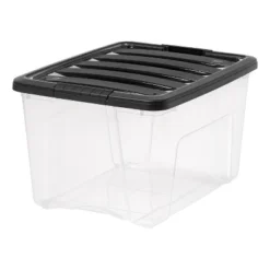 IRIS USA Plastic Storage Tote, Clear/Black -Home Storage Store GUEST 0dd4dbb7 82b3 4288 b1af d04a05b11a6b