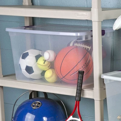 Sterilite 66 Quart Clear Plastic Latching Handle Storage Container Tote 5 Sterilite 66 Quart Clear Plastic Latching Handle Storage Container Tote - Image 5