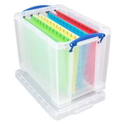 Really Useful Box 19 Liter Plastic Stackable Storage Container W/ Snap Lid & Built-In Clip Lock Handles For Home & Office Organization, Clear (4 Pack) -Home Storage Store GUEST 0f743490 577c 4591 9689 50941b766065
