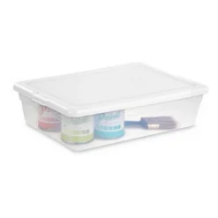 Sterilite Multipurpose Clear Plastic Stacking Storage Container Tote With Secure Lid For Under Bed Or Closet Organization -Home Storage Store GUEST 10ac0b6c 675a 4de7 ad3c 020f9cc950f9
