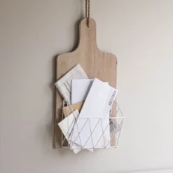 White Metal, Wood & Jute Wall Basket - Foreside Home & Garden -Home Storage Store GUEST 14f33582 c150 4a75 bc48 767413e59cc0