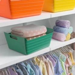 ECR4Kids Bendi-Bins With Handles, Flexible Plastic Storage, 13in X 10in, 6-Piece -Home Storage Store GUEST 158abf03 0628 468c a8aa 6d4e091e910c