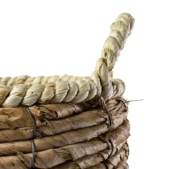 Wrapped Rim Basket Banana Leaf, Corn Husk & Metal - Foreside Home & Garden -Home Storage Store GUEST 176f004d 4a4e 4d32 8fbe 783c5e1094b4