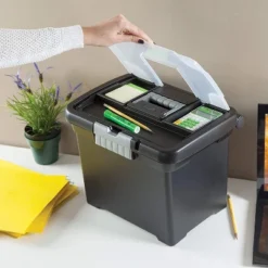 Sterilite Portable Lockable File Box Organizer With Handle (8 Pack) -Home Storage Store GUEST 1bada124 6771 4120 93b7 5d549a839361