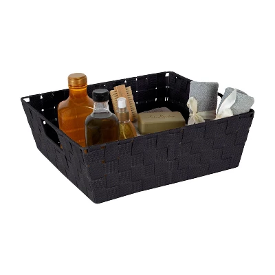 Simplify Large 13" Woven Strap Storage Bin Black 1 Simplify Large 13" Woven Strap Storage Bin Black