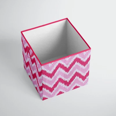 Bacati - MixNMatch Pink Zigzag Storage Box Small 1 Bacati - MixNMatch Pink Zigzag Storage Box Small