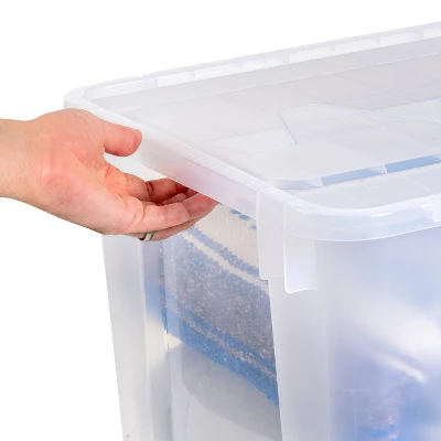 IRIS 4pk 50qt Plastic Storage Totes With Wing Lid 7 IRIS 4pk 50qt Plastic Storage Totes With Wing Lid - Image 7