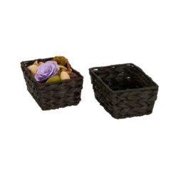 Household Essentials Set Of 4 Hyacinth Stained Baskets Brown -Home Storage Store GUEST 20cf70f1 bc8f 41ca a47e 2cdfaabe89e6