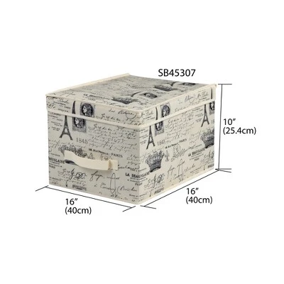 Home Basics Paris Collection Non-Woven Large Storage Box, Natural 2 Home Basics Paris Collection Non-Woven Large Storage Box, Natural - Image 2