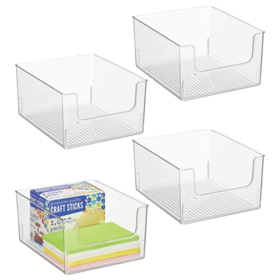MDesign Open Front Plastic Storage Bin For Cube Furniture, 12" W, 4 Pack - Clear 10 MDesign Open Front Plastic Storage Bin For Cube Furniture, 12" W, 4 Pack - Clear - Image 10