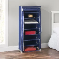 Home Basics 8 Tier Portable Polyester Shoe Closet, Navy 9 Home Basics 8 Tier Portable Polyester Shoe Closet, Navy -Home Storage Store GUEST 2b926084 36a2 4690 b822 f534ac6a28aa