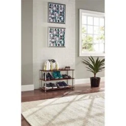 ClosetMaid 501500 Heavy Duty 3-Tier Shoe Organizer Rack For 12 Pairs Of Shoes, Cherry Finish