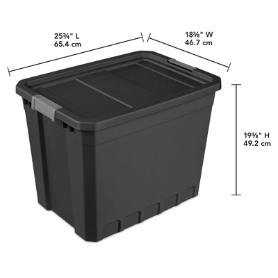 Sterilite Storage System Solution With 27 Gallon Heavy Duty Stackable Storage Box Container Totes With Grey Latching Lid, 12 Pack 4 Sterilite Storage System Solution With 27 Gallon Heavy Duty Stackable Storage Box Container Totes With Grey Latching Lid, 12 Pack - Image 4