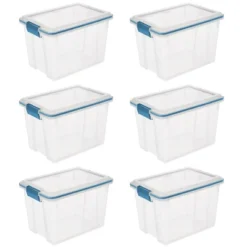 Sterilite 20 Quart Stackable Clear Plastic Storage Tote Container With Clear Gasket Latching Lid For Home And Office Organization, Clear -Home Storage Store GUEST 2c862c99 7f0c 4f79 ab04 a483fef7e793