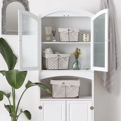 Design Imports Set Of 3 Rustic Bronze Chicken Wire Stone And White Gingham Check Liner Baskets 2 Design Imports Set Of 3 Rustic Bronze Chicken Wire Stone And White Gingham Check Liner Baskets - Image 2