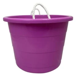 Homz 17 Gallon Durable Storage Buckets With Sturdy Rope Handles For Sports Equipment, Party Cooler, Gardening, Toys And Laundry, Orchid (2 Pack) -Home Storage Store GUEST 2d930bae 5f15 4f65 a6b4 4e08f5a94ff5