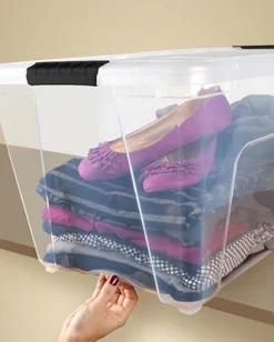 IRIS USA Plastic Storage Tote, Clear/Black -Home Storage Store GUEST 2e9f0624 6d80 44fa 9753 d841a5c4b7c3