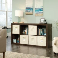 Stow Away 8 Cube Organizer Smoked Oak - Sauder -Home Storage Store GUEST 31990261 1bba 4c0a b0ff b4e86a04da34