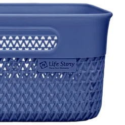 Life Story Lightweight Heavy Duty Storage Woven Trendy Basket 10 Quarts W/ Built-In Handles Blue (6 Pack) -Home Storage Store GUEST 31e57627 fc7f 45b5 a014 d53e9013a3a3