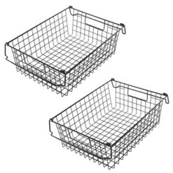 Set Of 2 Storage Bins - Basket Set For Toy, Kitchen, Closet, And Bathroom Storage - Large Shelf Organizers With Handles By Home-Complete (Black) 16 Set Of 2 Storage Bins - Basket Set For Toy, Kitchen, Closet, And Bathroom Storage - Large Shelf Organizers With Handles By Home-Complete (Black) -Home Storage Store GUEST 322223c6 e4fc 4fed 87fa 128f1b44bd93