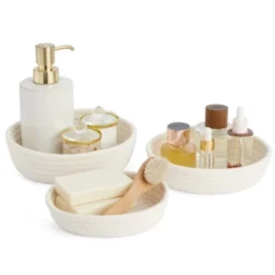 Juvale 3-Piece Small Round Cotton Rope Woven Storage Basket Set, Nesting Bins For Organizing Toys On Shelves, Counters, Home Decor, White, 3 Sizes -Home Storage Store GUEST 34341ce7 cd3a 4983 9526 b3ebed61a3f3