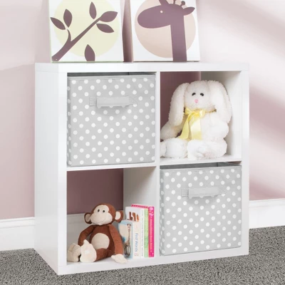 MDesign Fabric Closet Organizer Cube Bin - Textured Print, Small 2 MDesign Fabric Closet Organizer Cube Bin - Textured Print, Small - Image 2