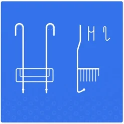 Bamodi 15" X 9" Shelf Hanging Stainless Steel Shower Caddy With Hooks - 2 Tier - Silver -Home Storage Store GUEST 3826f47d 3449 4312 82aa d880dd84d86c