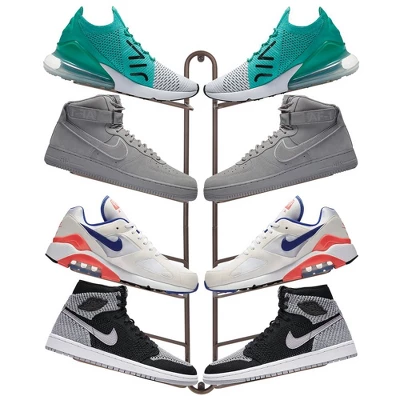 MDesign Metal Shoe Display & Storage Rack, 4 Tier, Wall Mount 3 MDesign Metal Shoe Display & Storage Rack, 4 Tier, Wall Mount - Image 3