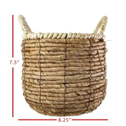 Wrapped Rim Basket Banana Leaf, Corn Husk & Metal - Foreside Home & Garden -Home Storage Store GUEST 3d4c27f5 7011 48c8 81b7 cd493cfda4a9