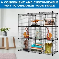 Mount-It! Wire Storage Cubes, 12-Cube Metal Grid Organizer | Modular Wire Shelving Units, DIY Closet Cabinet Organizer | 14" W X 14" H -Home Storage Store GUEST 4139cf6c cfbe 4571 81c6 2d44e59d948c