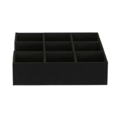 Household Essentials Set Of 2 9-Section Drawer Trays Black Linen -Home Storage Store GUEST 41be6375 f6ca 4bd8 a885 d85b6db890ed