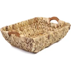 Juvale 2 Pack Natural Brown Hyacinth Storage Baskets With Wooden Handles For Shelves, Decorative Bathroom Organization, 14.5 X 10.5 X 4 In -Home Storage Store GUEST 46ad8658 705d 422e a502 7b70d6e0d057