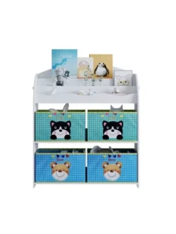 Year Color School Supply, Nursery, Daycare, Toddler, Kids Book Display And Toy Storage Organizer With 6 Fabric Storage Bins -Home Storage Store GUEST 4811878e 660b 4b8f b945 d78cfa3cd60f