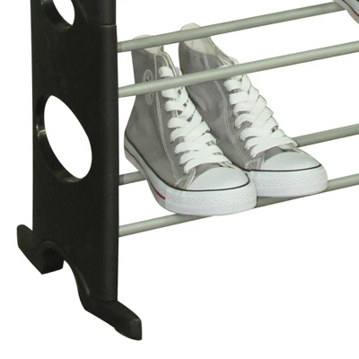 Home Basics Stackable 30 Pair Metal And Plastic Shoe Rack, Black 2 Home Basics Stackable 30 Pair Metal And Plastic Shoe Rack, Black - Image 2