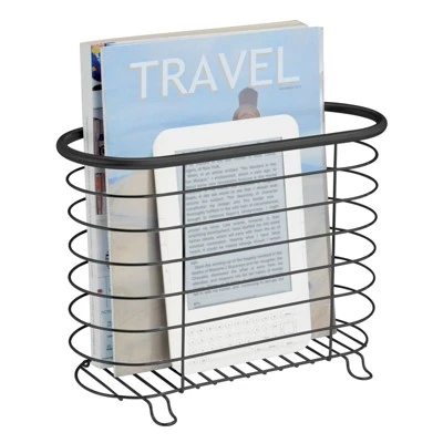 MDesign Metal Farmhouse Standing Bathroom Rack Magazine Holder 3 MDesign Metal Farmhouse Standing Bathroom Rack Magazine Holder - Image 3