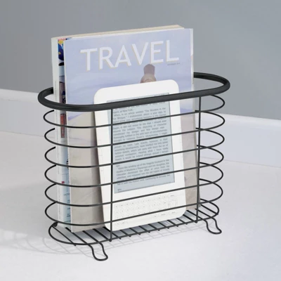 MDesign Metal Farmhouse Standing Bathroom Rack Magazine Holder 1 MDesign Metal Farmhouse Standing Bathroom Rack Magazine Holder